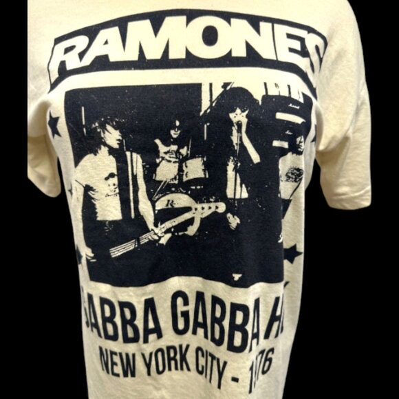 Ramones Gabba Gabba Hey New York City 1976 Graphic Band T-Shirt Women's Sz. S/M - Picture 5 of 9